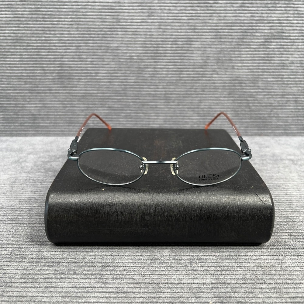Vintage Guess GU1066 BL Oval Metal y2k Eyeglasses Blue Brown 44-18-125 Frames
